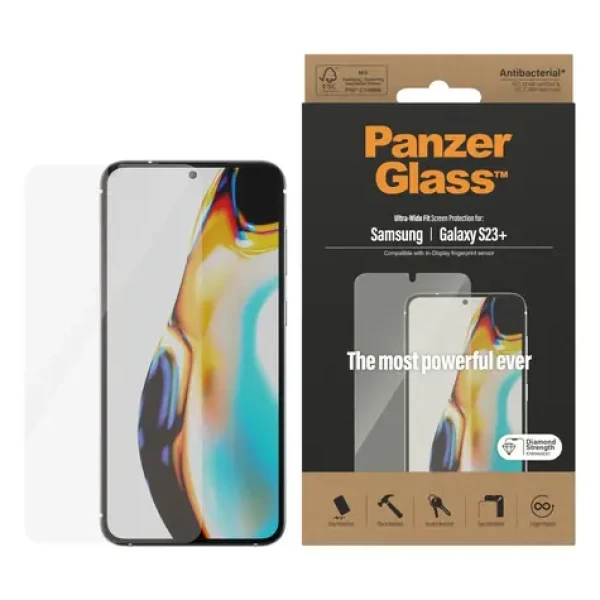 PanzerGlass Tvrzené sklo UWF AB FP pro Samsung Galaxy S23+ čirá (7323)
