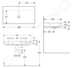 GEBERIT - ONE Umyvadlo 900x480x140 mm, bez přepadu, bez otvoru pro baterii, KeraTect, bílá 505.021.01.3