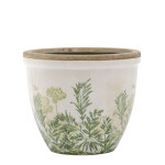 Chic Antique Obal na květiny Floral Verte Ø 15 cm, zelená barva, keramika