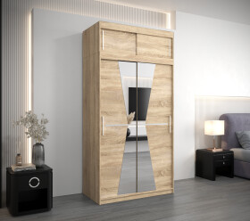 Šatní skříň Abi Ma s nástavcem Barva korpusu: Dub Sonoma, Rozměry: 120 cm, Dveře: Dub sonoma