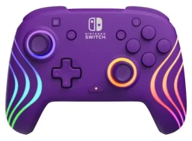 PDP Afterglow Wave fialová / Herní ovladač / bezdrátový / Nintendo Switch / Programovatelná tlačítka / Podsvícení (500-252-PR)