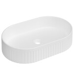 INVENA - Umyvadlo na desku Glamour Trend 50x32cm, rýhovaný ovál, bílý lesk CE-63-W01-L