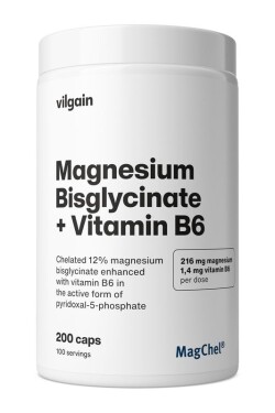 Vilgain Hořčík bisglycinát + Vitamin B6 – 200 kapslí