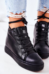 Leather Wedge Sneakers Big Star EE274127 Black 39