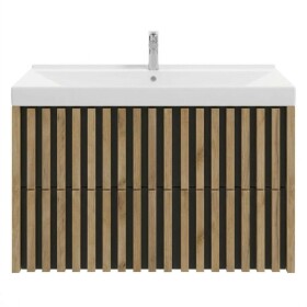 Koupelnová skříňka s umyvadlem SAT Delano 100x56x45 cm dub mat DELANO100ZDCUM DELANO100ZDCUM