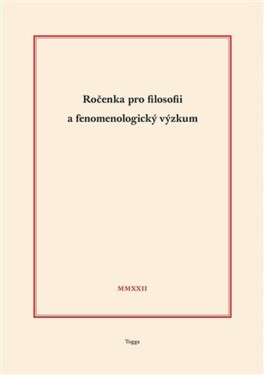 Ročenka pro filosofii fenomenologický výzkum 2022