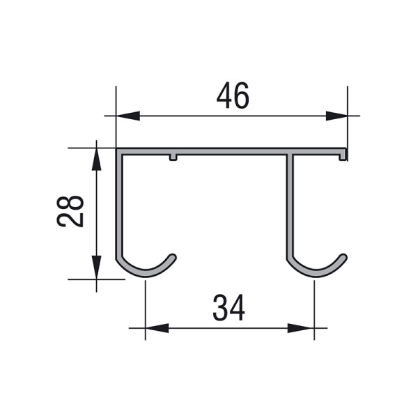 ProALU Horní vodící kolejnice Forma :: délka 2m (22PA182139-2)