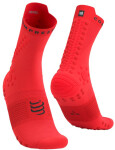 Běžecké kompresní ponožky Compressport Pro Racing Socks v4.0 Trail - Fluo Red/Black Velikost: EU 45-48