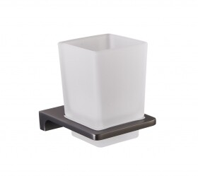 RAV Slezák - NIL - Koupelnový doplněk Držák kartáčků skleněný, Metal Grey NLA0201MG NLA0201MG