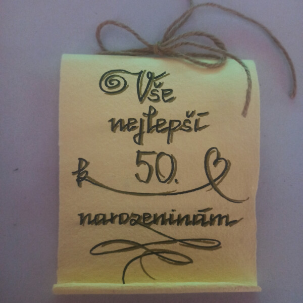 Bene Pergamen - přání k narozeninám Barva: k 50. narozeninám