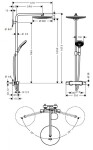 HANSGROHE - Raindance Select S Sprchový set s termostatem, 30 cm, 2 proudy, bílá/chrom 27133400