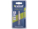 Vrták stupňovitý, EXTOL CRAFT 4-12 mm, stupňování po 1 mm, délka 69 mm, balení 1 ks