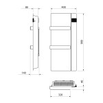 SAPHO - ONSEN EVO elektrické otopné těleso 400x900, 1000 W, antracit ONS10011