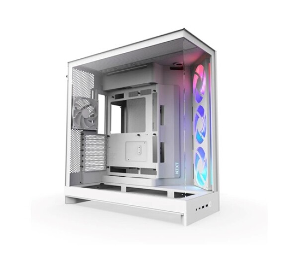 NZXT skříň H9 Flow ARGB dvoukomorová ATX / 3xRGB 140 mm / 1x 120mm fan / prosklená / bílá EDF_558030