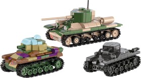 COBI 2740 3 tanky: Panzer I, Valentine IX, Renault R, 1:35, The Tank Museum, Les Blindes in Saumur, DPM, 620 k