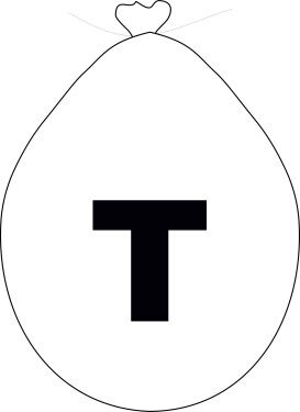 Balónek písmeno T bílé balonky.cz Balónek písmeno T bílé balonky.cz