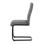 Židle jídelní, šedý samet, černá pohupová podnož