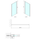 POLYSAN - EASY boční stěna 700, sklo BRICK EL3138