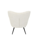 Křeslo "ušák", potah krémová látka, nohy černý kov