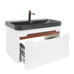 Koupelnová skříňka s umyvadlem a baterií SAT Fusion 77,5x43x45 cm bílá matná mat SATFUSION80WBKMBA SATFUSION80WBKMBA