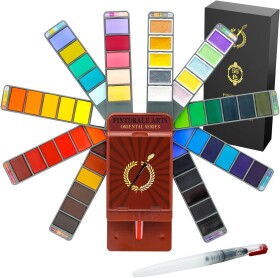 Apolo Arte Apolo Arte, AA-0121, akvarelové barvy v pánvičkách a štětec, cestovní balení, 56 odstínů