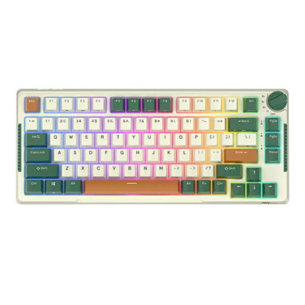 Royal Kludge RKH81 RGB nebesky modré spínače zelená / Bezdrátová klávesnice / mechanická / BT USB / US Layout (RKH 81 skycyan green)