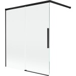 MEXEN/S - Rox vanová zástěna 2-křídlová posuvná 140 x 150, transparent, černá 8C9-140-003-70-00