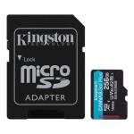 Kingston Canvas Go! Plus microSDXC 256GB s adaptérem / UHS-I V30 / čtení: až 170MBs / zápis 90MBs (SDCG3/256GB)