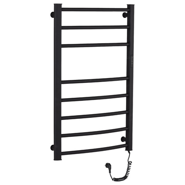 CERANO - Elektrický sušák ručníků Luca, s displejem - 128 W - černá matná - 860x550 mm LIV-EG-8-55