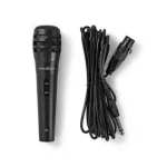 Nedis Kabelový mikrofon černá / Kardioid / dynamický / 5.00 m / 80 Hz - 12 kHz / 600 Ohm / -75 dB / Vypínač (MPWD15BK)