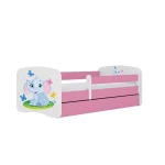 Dětská postel Babydreams+SZ+M růžová 80x180 Slon
