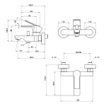 SAPHO - PAX nástěnná vanová baterie, bílá mat XA10/14