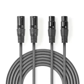 Nedis Vyvážený Audio kabel 2x XLR 3pinový (M) - 2x XLR 3pinová (F) 0.50 m tmavě šedá (COTH15030GY05)