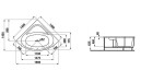 Laufen - Solutions Rohová vana s konstrukcí, 140x140 cm, bílá H2425070000001