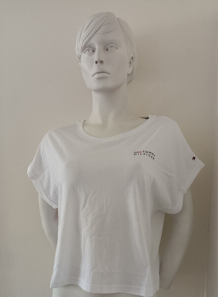 Dámské tričko UW0UW03632 YBR bílé - Tommy Hilfiger S