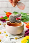 TEA HERITAGE Černý čaj s jablkem a skořicí Bunny – 5 ks, multi barva, textil