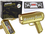 Mamido Střílející zlatá pistole na peníze - Money Gun bankovky