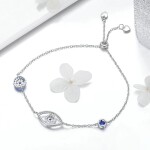 Stříbrný náramek talisman Evil Eye, stříbro 925/1000, Stříbrná Nastavitelná