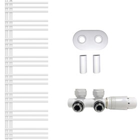 CERANO Koupelnový radiátorový set Burke - ústřední vytápění - asymetrické připojení 50 mm - 574W - bílá matná - 1600x500 mm