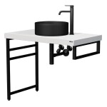 Příslušenství noha pod desku Naturel Dolce 45x68x3 cm černá mat NOHAH45CM NOHAH45CM