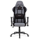 Herní křeslo E-racer, potah šedá-černá látka, houpací mechanismus, opěrák 90°-180