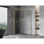 MEXEN/S - Mist-F sprchový kout skládací dveře levá 70 x 90, transparent, zlato 8A6T-070-090-50-00-L