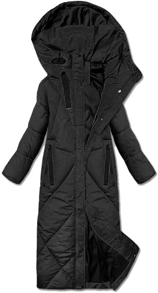Černá dámská zimní bunda v délce ke kolenům J Style (5M3232-392) odstíny černé L (40)
