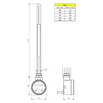 SAPHO - MOA topná tyč s termostatem, 300 W, chrom MOA-C-300