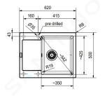 FRANKE - Maris Fragranitový dřez MRG 611-62, 620x500 mm, matná černá 114.0637.573