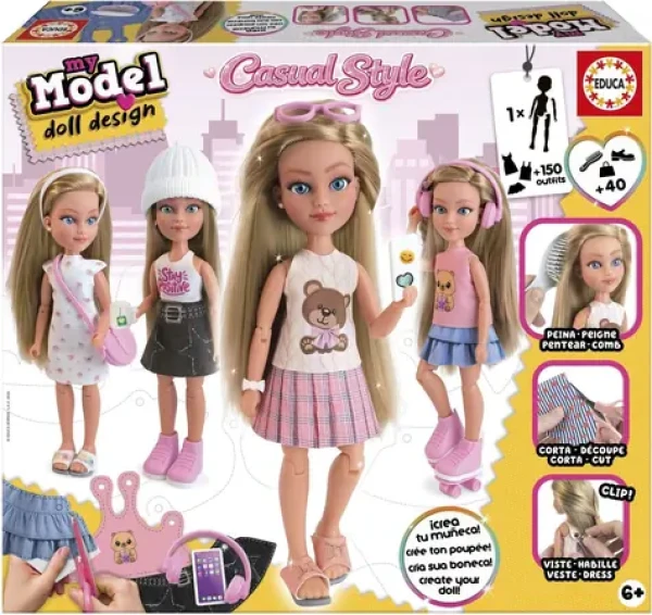 EDUCA Kreativní sada My Model Doll Design: Ležérní styl (20652)
