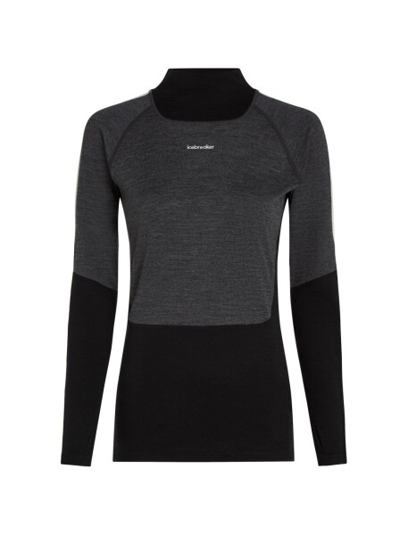 ICEBREAKER Wmns 200 Oasis+ LS High Neck, Black/Jet Hthr/Undyed/Cb (vzorek) velikost: S