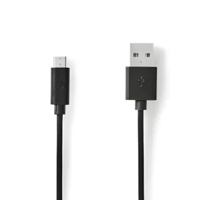 Nedis USB 2.0 kabel USB-A - Micro-B černá / Kabel USB / 0,5 m / 480 Mbps / 10 W (CCGL60500BK05)