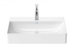 DURAVIT - DuraSquare Umyvadlo 60x47 cm, bez přepadu, s otvorem pro baterii, DuraCeram, WonderGliss, bílá 23536000411