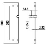 Laufen - Sprchové příslušenství Sprchová tyč 60 cm, matná světle zlatá HF904791462000